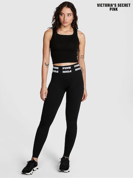Victoria's Secret PINK Pure Black Logo Seamless Leggings (K70610) | €45