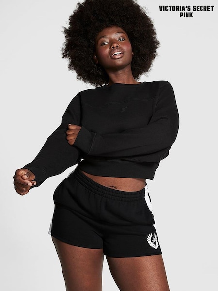Victoria's Secret PINK Pure Black Fleece Crewneck Sweatshirt (K70621) | €22