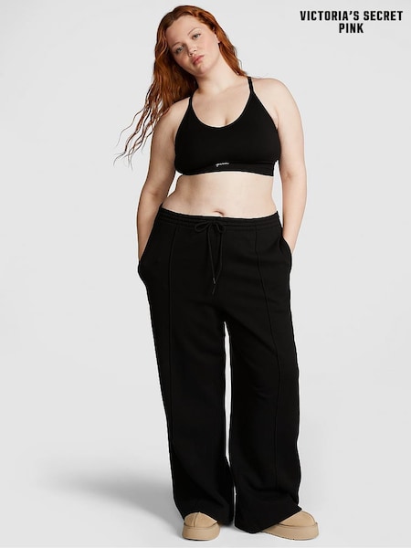 Victoria's Secret PINK Pure Black Wide Leg Fleece Jogger (K70655) | €52