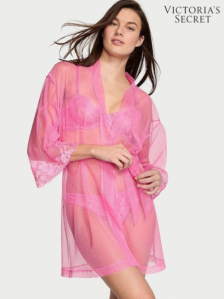 Victoria's Secret Tickled Pink Boho Floral Embroidered Dressing Gown (K70662) | €33