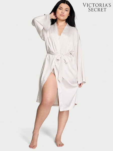 Victoria's Secret Coconut White Bridal Satin Midi Robe (K70663) | €68