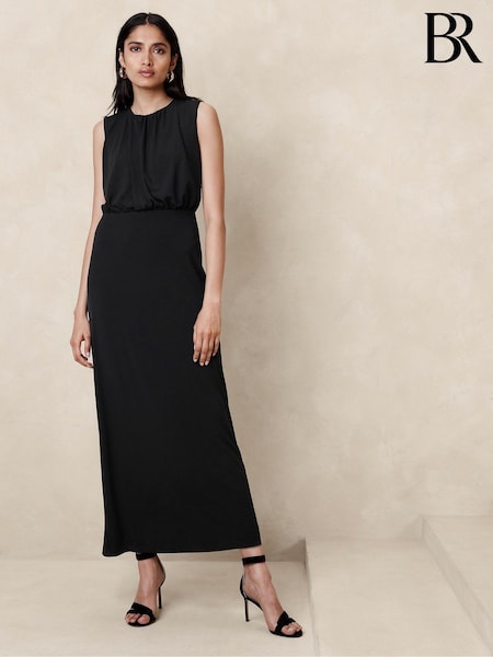 Banana Republic Black Aura Jersey Maxi Dress (K70672) | €36