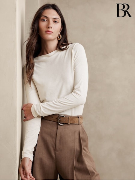 Banana Republic Cream Aleah Boatneck Top (K70673) | €48