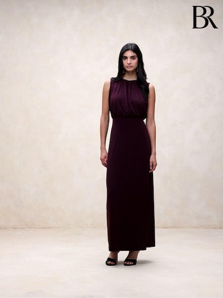 Banana Republic Burgundy Purple Aura Jersey Maxi Dress (K70675) | €52