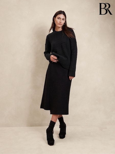 Banana Republic Black Nadia Cable Jumper (K70689) | €74