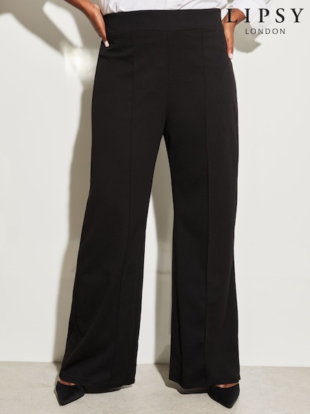 Lipsy Black Curve High Waist Wide Leg Tailored Trousers (K70707) | €20.50