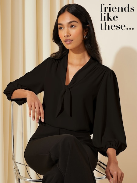 Friends Like These V Neck Bow Front 3/4 Sleeve Blouse (K70753) | 42 €