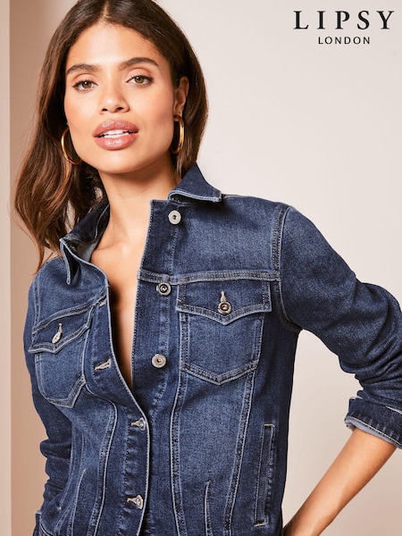 Lipsy Dark Blue Classic Fitted Denim Jacket (K70787) | €14