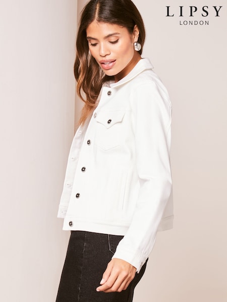Lipsy White Classic Fitted Denim Jacket (K70790) | €29