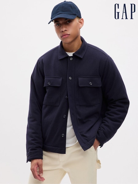 Gap Navy Blue Fleece Lined Front Pocket Jacket (K70869) | €25