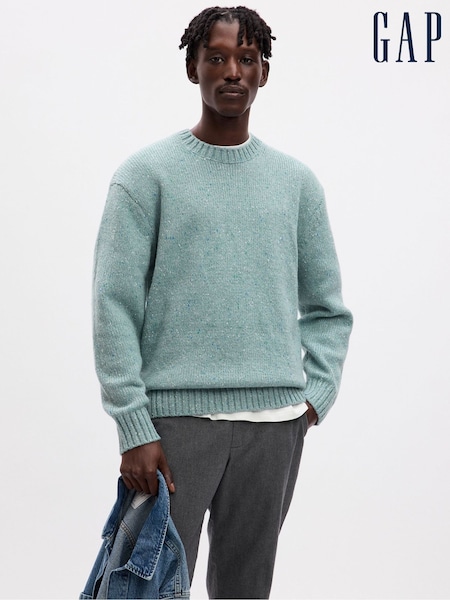 Gap Sage Green Recycled Donegal Crew Neck Jumper (K70876) | €40