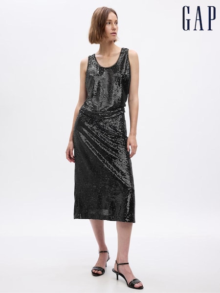 Gap Black Sequin Midi Pencil Skirt (K71113) | €15.50