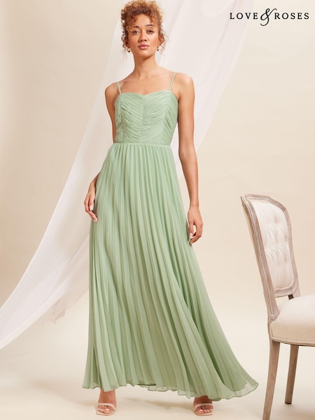 Love & Roses Pleated Bandeau Bridesmaid Maxi Dress (K71269) | 340 LEI