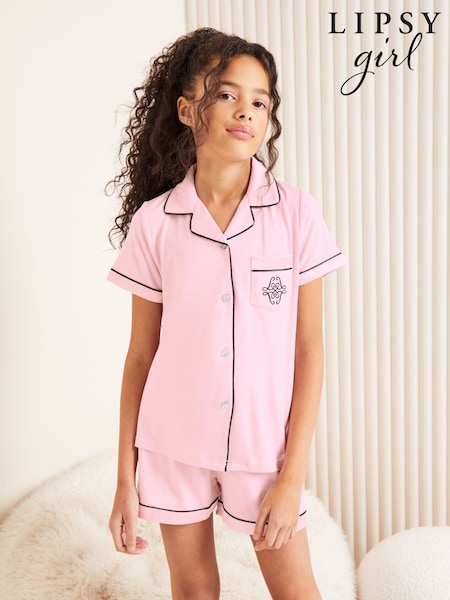 Lipsy Jersey Satin Shirt and Shorts Mix Pyjamas (K71642) | €5 - €7