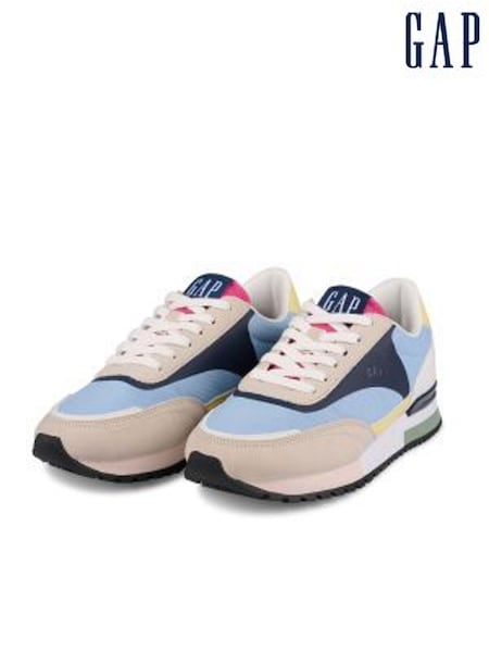 Gap Blue and Neutral Colourblock New York Low Top Trainers (K71780) | €86