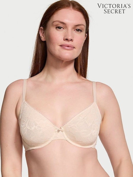 Victoria's Secret Marzipan Nude Lace Unlined Demi Invisible Lift Bra (K71854) | €40