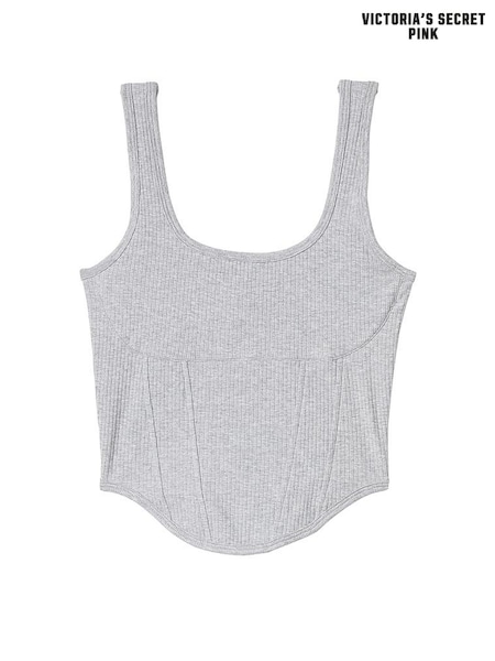 Victoria's Secret PINK Medium Heather Grey Cotton Corset Bralette (K71876) | €11.50