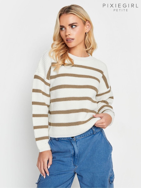 Creme - PixieGirl Petite Stripe Crew Neck Jumper (K72225) | 18 €