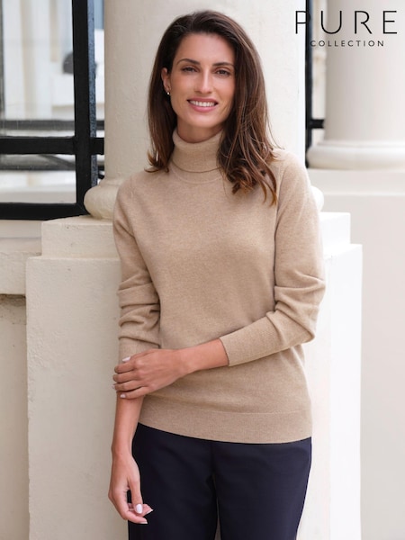 Pure Collection Cashmere Polo Neck Sweater (K72239) | €179