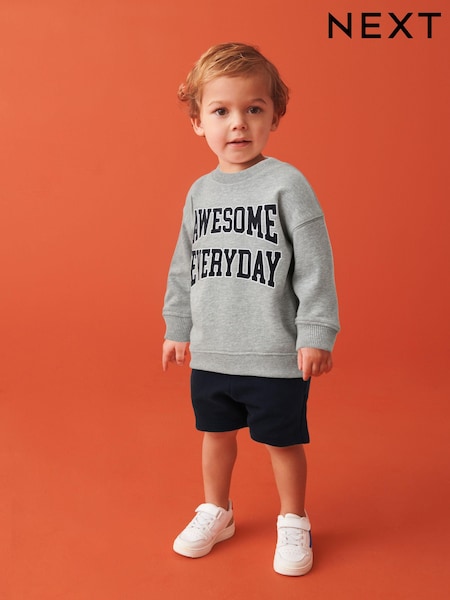 siva Varsity - 100% Cotton Sweatshirt and Shorts Set (3mths-7yrs) (K72246) | € 10 - € 13