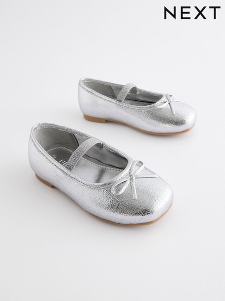 Silver Metallic Ballet Occasion Shoes (K72351) | 99 QAR - 109 QAR
