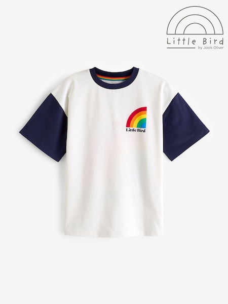Little Bird by Jools Oliver Navy/Ecru Short Sleeve Raglan Colourful 100% Cotton T-Shirt (K72421) | €9 - €11