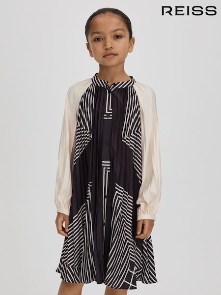 Reiss Bay Printed Pleated Dress (K72432) | 743 LEI