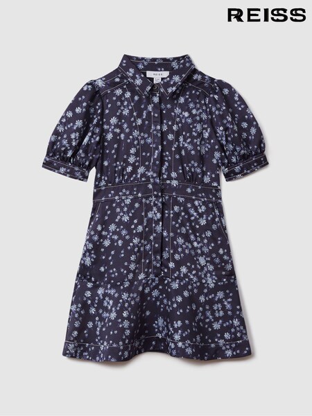Reiss Joanne Printed Puff Sleeve Dress (K72433) | ¥ 17,640