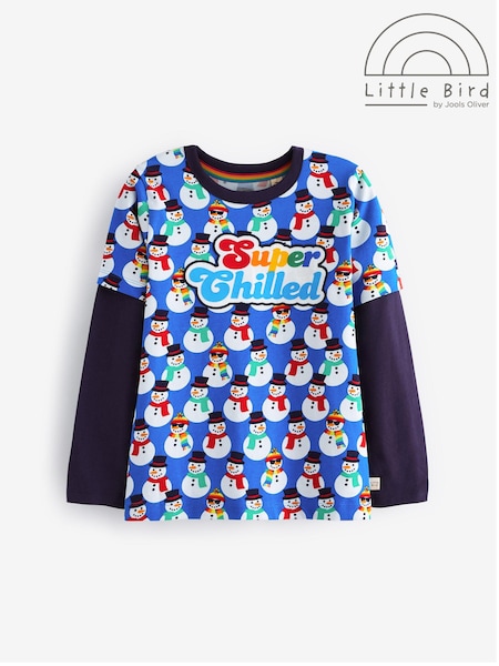 Little Bird by Jools Oliver Blue Long Sleeve Colourful T-Shirt (K72445) | €9 - €11