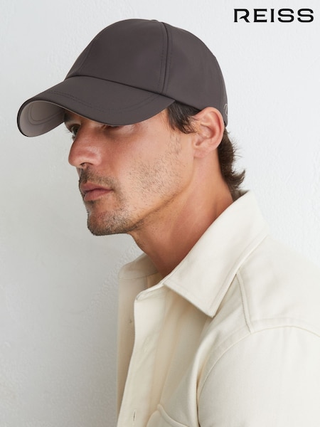 Chocolate Brown - Regular Reiss Caleb Technical Logo-embroidered Baseball Cap