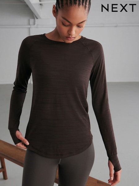 Cappuccino Brown Active Lightweight Long Sleeve Top (K72480) | €11