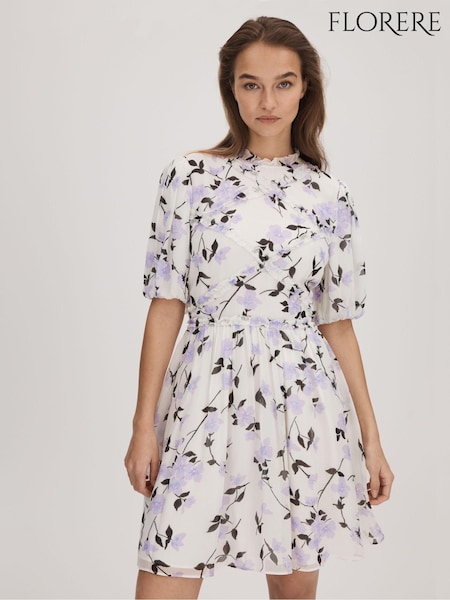 Florere Printed Puff Sleeve Mini Dress (K72504) | €280