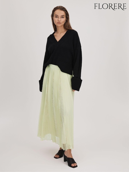 Florere Lace Pleated Midi Skirt (K72533) | 881 QAR