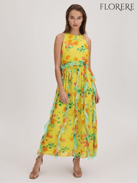 Florere Printed Ruffle Midi Dress (K72535) | €326
