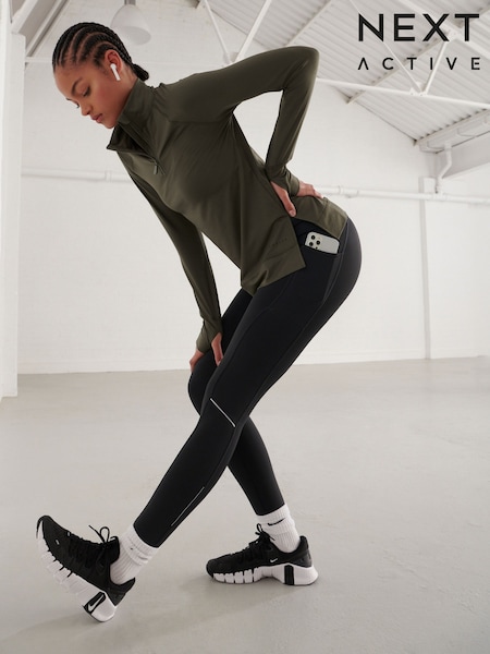 Черный - Running Leggings with Pocket (K72574) | €32