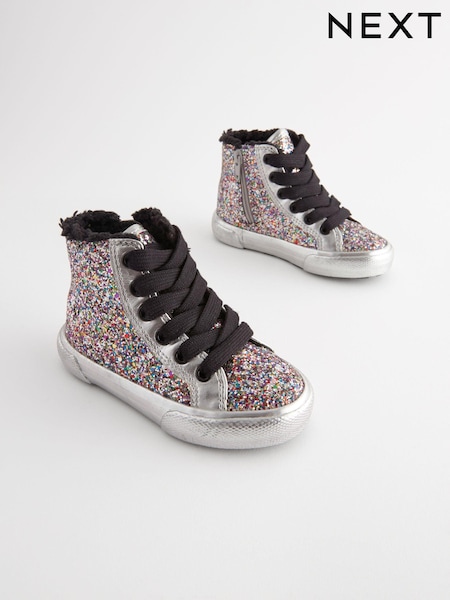 فضي براق - Butterfly High Top Trainers (K72689) | ‏12 ر.ع.‏ - ‏13 ر.ع.‏
