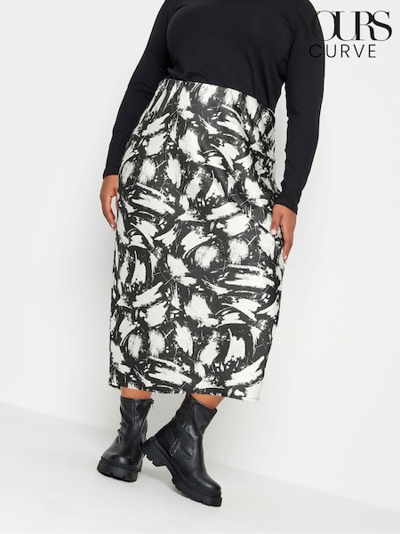 Yours Curve Black Bias Cut Skirt (K73088) | €19
