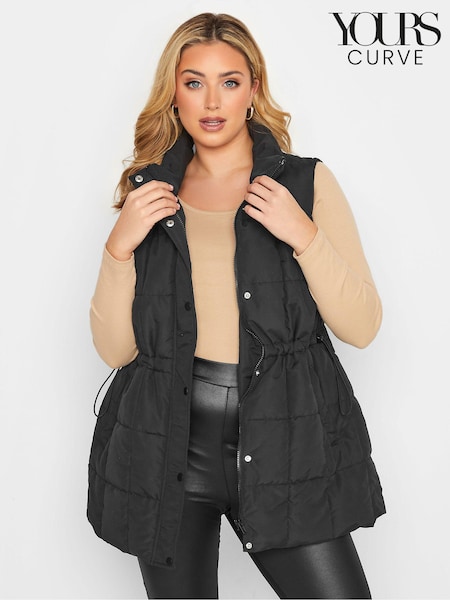 Черный - Yours Curve Lightweight Quilted Gilet (K73096) | €73
