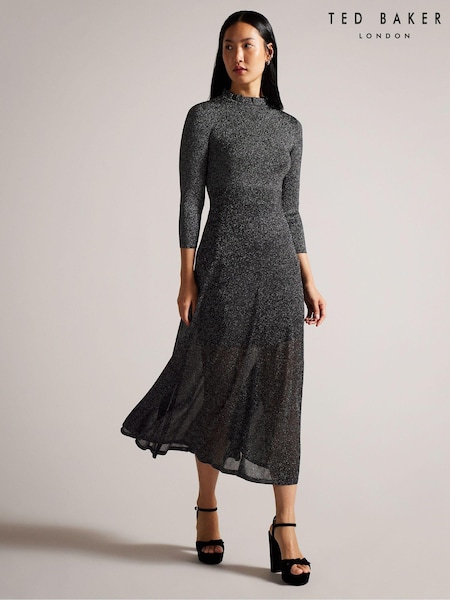 Ted Baker Metallic Kannie Knitted Midi Dress (K73182) | €74