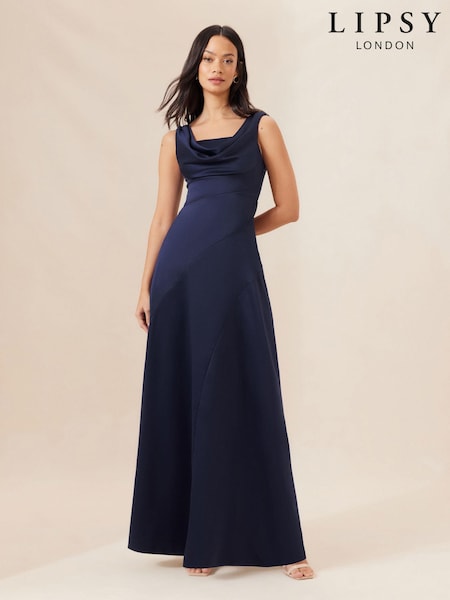 Lipsy Cowl Front Satin Maxi Bridesmaid Dress (K73195) | ‏22 ر.ع.‏