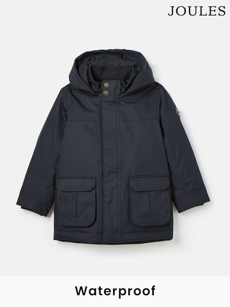 Joules Kids' Ultimate Navy Blue Waterproof Coat with Quilted Lining (K73238) | R$ 535 - R$ 585