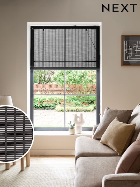 Black Ready Made Bamboo Roller Blind (K73378) | €39 - €72