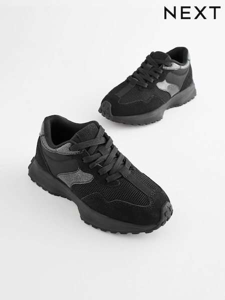 Black School Lace-Up Chunky Trainers (K73474) | €25 - €32