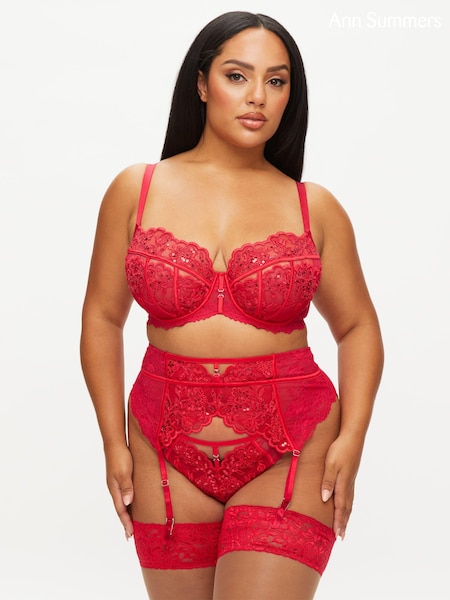 Ann Summers Red The Icon Sequin Non Pad Fuller Bust Balcony Bra (K73499) | €21.50