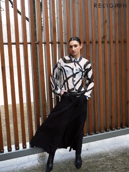 Religion Tailored Maxi Skirt With Pockets And Splits (K73527) | ‏312‏₪