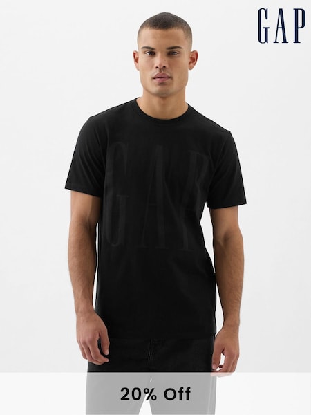 Gap Black Everyday Logo 100% Cotton Crew Neck Short Sleeve T-Shirt (K73535) | € 22