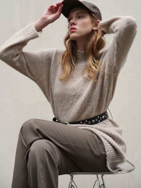 Religion Nude Oversized Lux Knitted Tunic Dress With High Neck (K73565) | €61