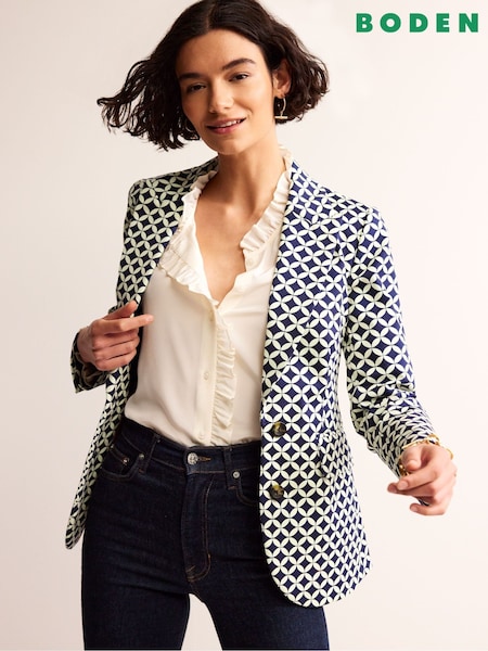 Boden Blue Marylebone Printed Blazer (K73629) | €108