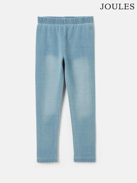 Joules Girls' Trot Light Wash Blue Jersey Denim Jodphur-Style Leggings (K73662) | R$ 140 - R$ 160