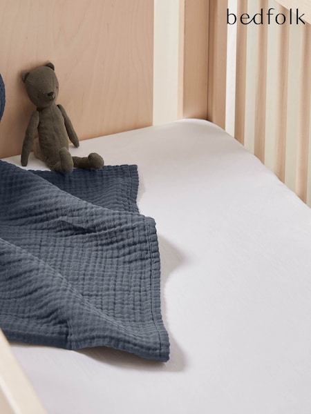 Bedfolk White Cot Bed 100% Cotton Fitted Sheet (K73848) | €53